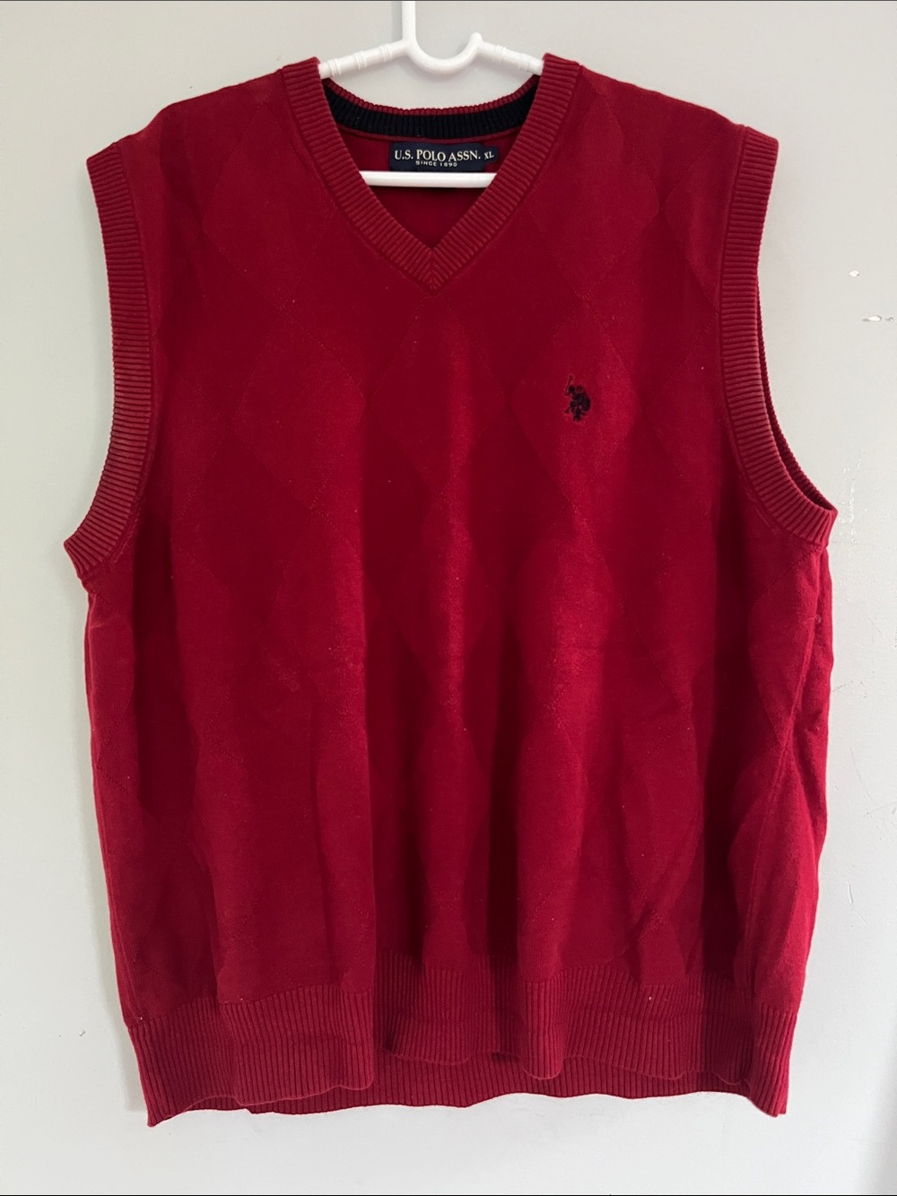 U.S. Polo Assn. Men’s Burgundy V-Neck Sweater Vest